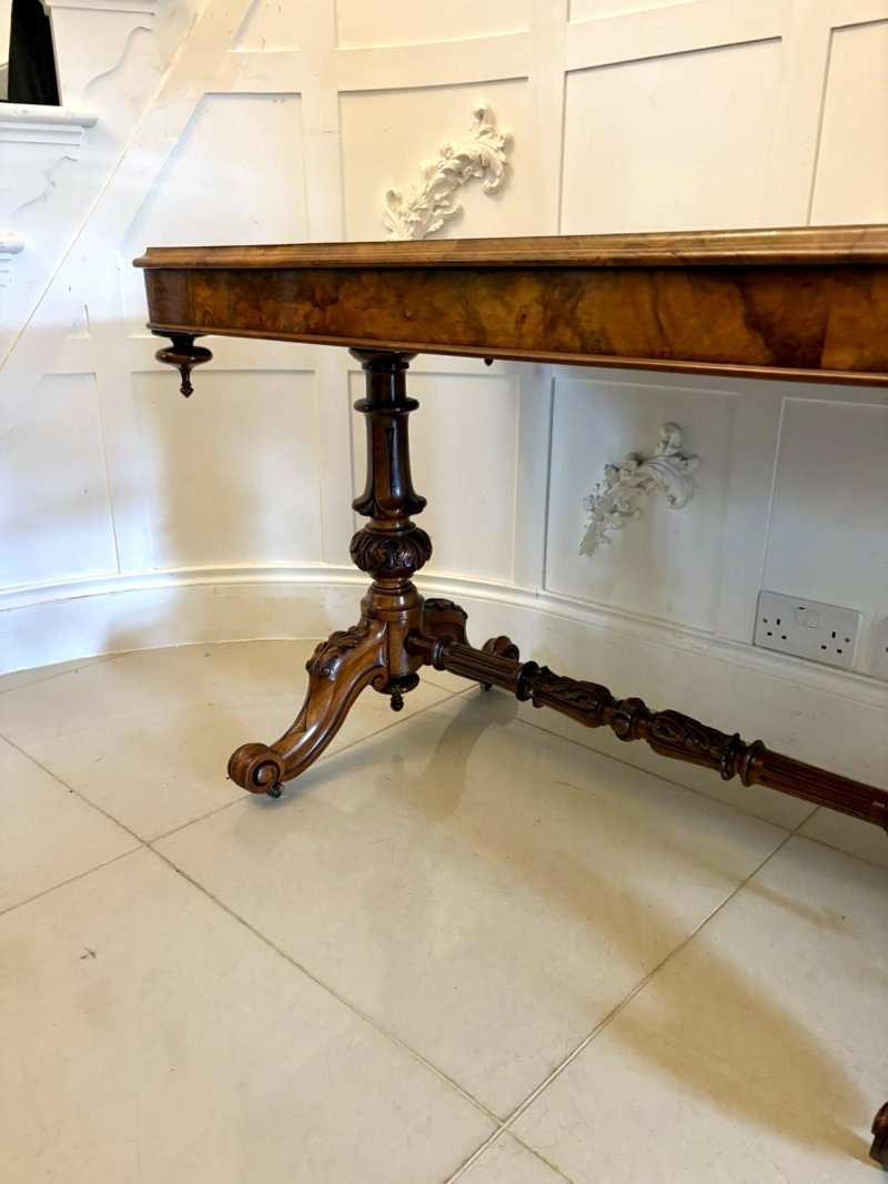 Outstanding Quality Antique Victorian Burr Walnut Freestanding Centre Table